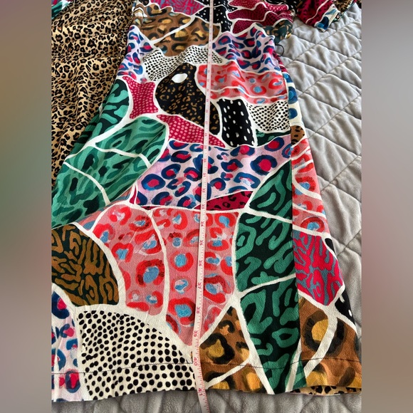 Farm Rio Onca Patchwork Leopard Cheetah Reversible Kimono Beach Robe - Picture 6 of 7